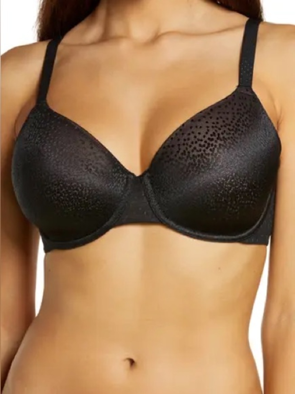 Wacoal Black Underwire Bra with Subtle Dot Texture Size 36G